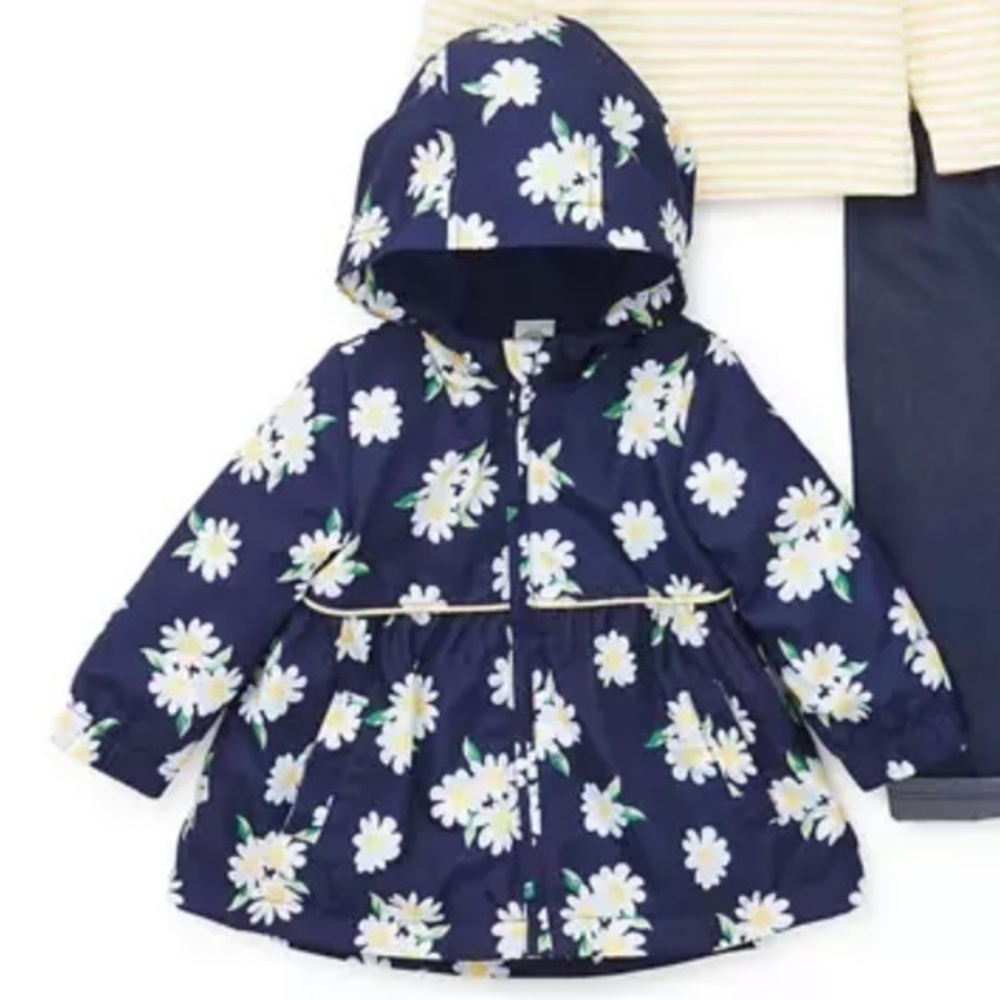 NFS.  Little Me toddler daisy hooded jacket size 18 mth
